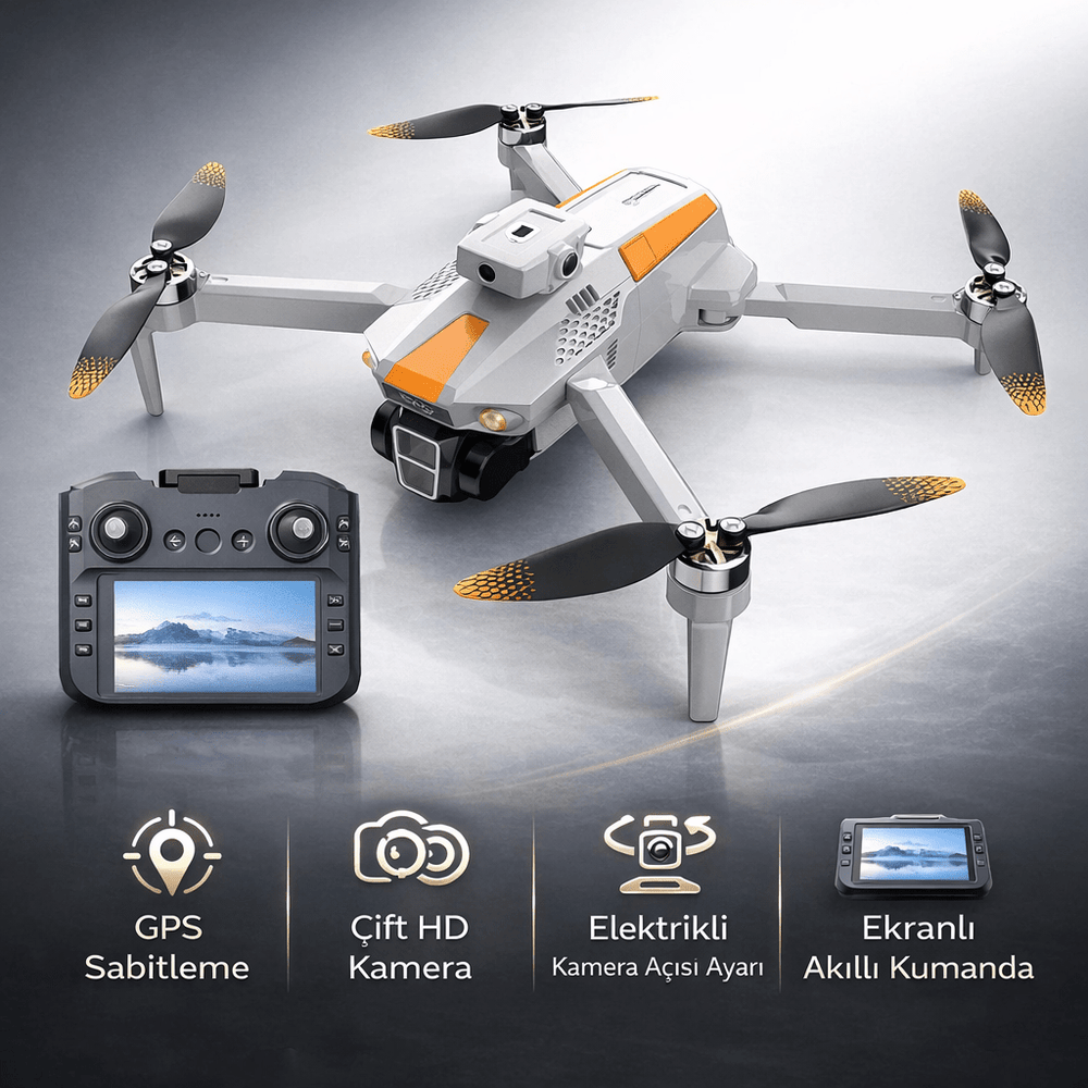 5G Ekranlı GPS Drone 4K Çift Kamera 1000m Menzil Fırçasız Motor Katlanabilir Profesyonel