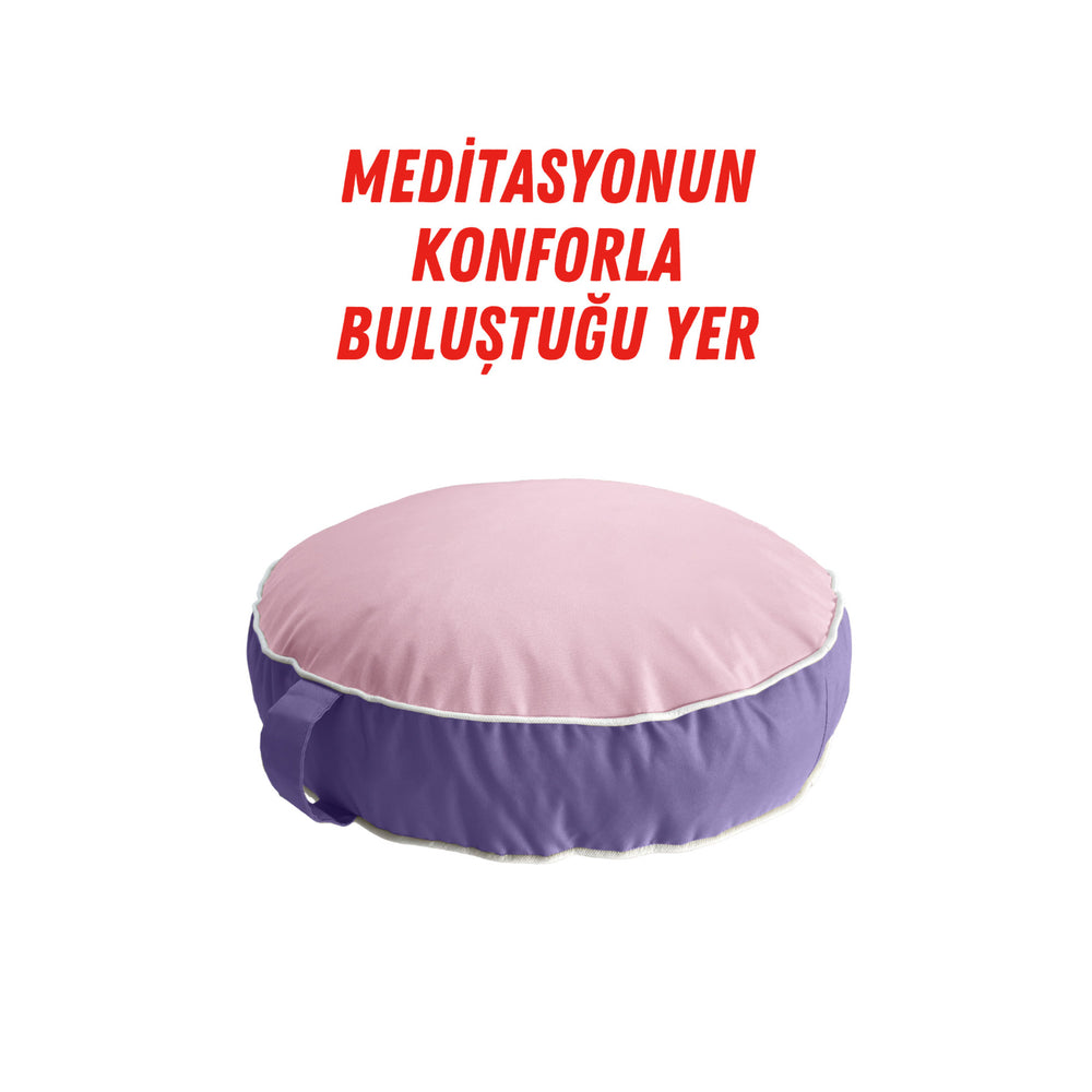 Su İtici Fermuarlı Meditasyon Minderi - UV Dayanımlı İç Dış Mekan Yoga Minderi Mor