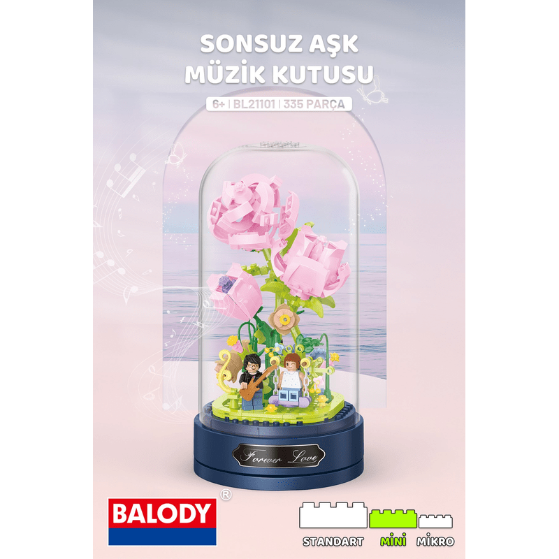 Balody Sonsuz Aşk Müzik Kutusu BL21101 - Romantik Mini Blok Yapı Seti | Terapio
