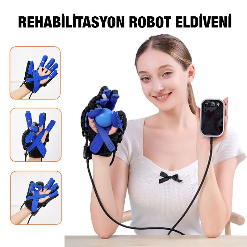 Robot Rehabilitasyon Eldiven - İnme Sonrası El Egzersiz Cihazı | Evde Fizik Tedavi