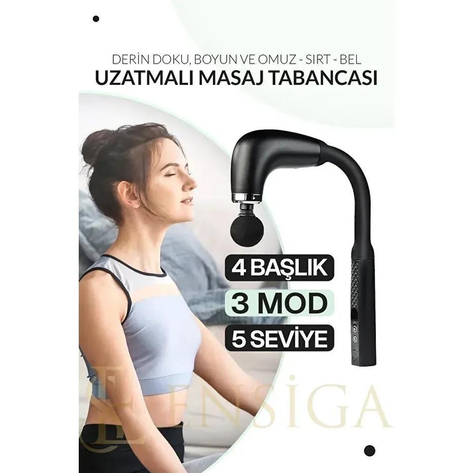 Terapio Uzatmalı Masaj Tabancası - Derin Doku Masajı 4 Başlık