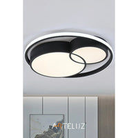 Çift Yuvarlak Model Modern Plafonyer Avize 50 CM - Şık Salon Aydınlatması | Terapio