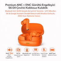 Terapio 56 Dil Çevirici Bluetooth Kulaklık ANC+ENC Gürültü Engelleyici 3000 Saat Bekleme