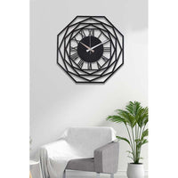 Duvar Saati 41cm Sessiz Mekanizma Siyah Metal Modern Tasarım - Terapio Repido 41
