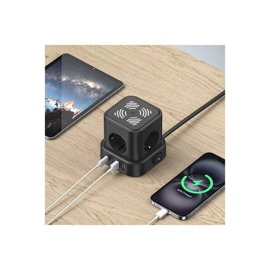 Akım Korumalı 4lü Priz USB Type-C Çıkışlı Gece Lambalı Çoğaltıcı - Yüksek Gerilim Koruma