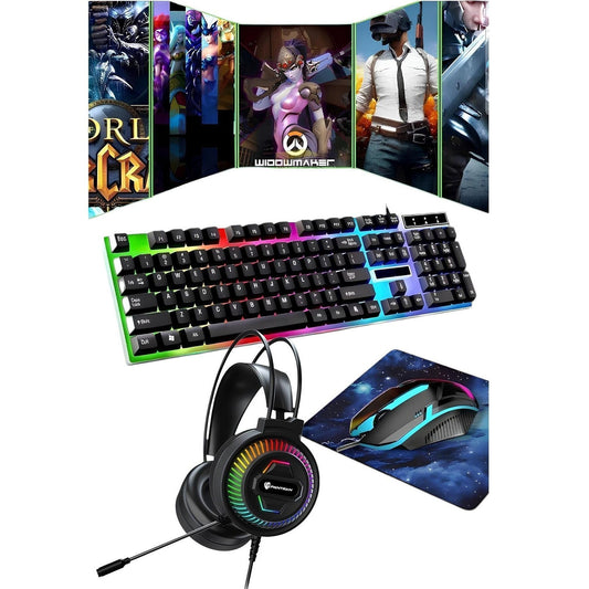 Terapio RGB Gaming Set - Klavye Mouse Mousepad Kulaklık 4'lü Oyuncu Seti Esport