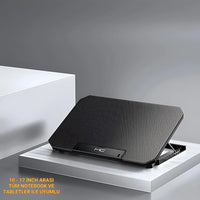 Terapio Polham Hızı Ayarlanabilir Laptop Soğutucu Stand - 4 Kademeli Yükseklik, 2 USB Port