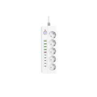 Isıya Dayanıklı Power Tuşlu 5'li Grup Priz 5x USB 5x Type-C Çıkışlı 2mt Kablolu Terapio