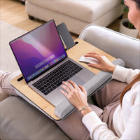 VİGOWOOD Minderli Laptop Sehpası Meşe - Ergonomik Çalışma Masası LS024