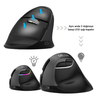 Delux M618 Mini Bluetooth Ergonomik Şarjlı Sessiz RGB Mouse - Kablosuz Oyun Faresi