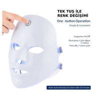 Terapio LED Yüz Maskesi 7 Renk Işık Terapisi - Cilt ve Boyun Bakımı Mezoterapi Cihazı