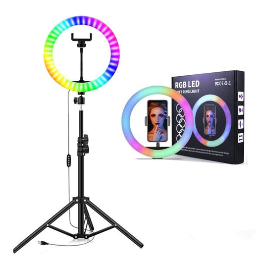 13 RGB Ring Light Güzellik Salonu Ortam Işığı - 2m Stand ile Profesyonel Yayıncı Işığı