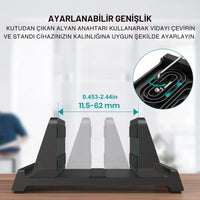 Polham 3in1 Ayarlanabilir Metal Laptop Standı - Telefon Tablet Tutucu Dikey Stand