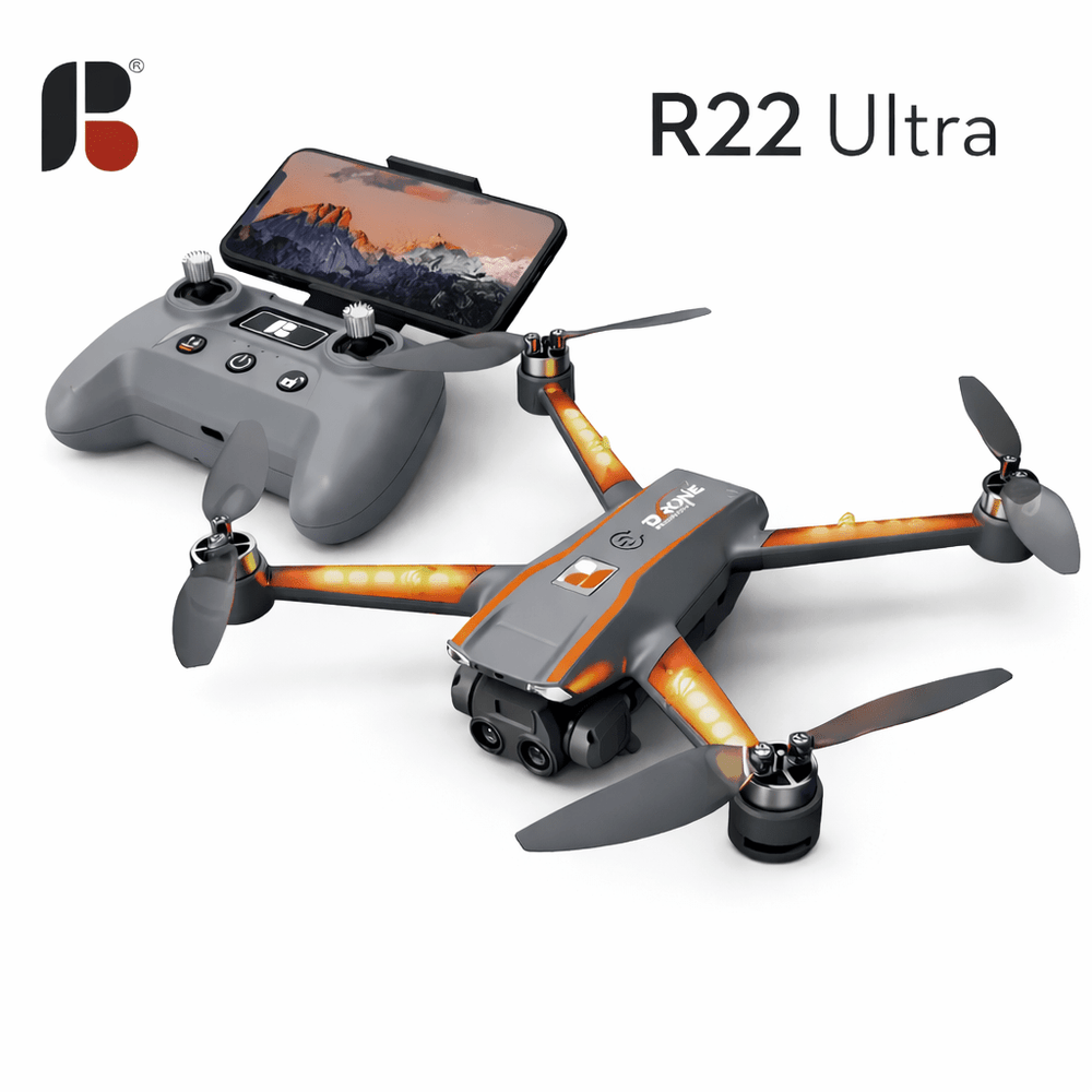 R22 Ultra Katlanabilir 4K Kamera Drone - Elektrikli Ayarlı Kamera ve Gece LED Işıklı