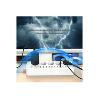 Isıya Dayanıklı Power Tuşlu 5'li Grup Priz 5x USB 5x Type-C Çıkışlı 2mt Kablolu Terapio