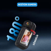 Terapio 2.7K Ultra HD Mini Aksiyon Kamera - 180° Döner Lens, WiFi, Mıknatıslı Vlog Kamerası