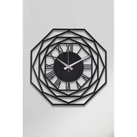Duvar Saati 41cm Sessiz Mekanizma Siyah Metal Modern Tasarım - Terapio Repido 41