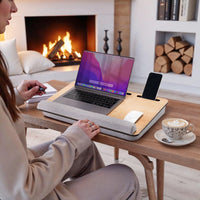 VİGOWOOD Minderli Laptop Sehpası Meşe - Ergonomik Çalışma Masası LS024