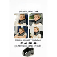 Terapio Space Memory Foam Ortopedik Boyun Yastığı - Seyahat ve Ofis İçin Rahat Uyku