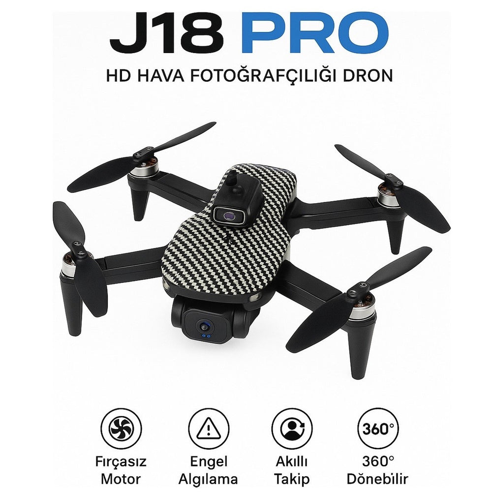 Terapio J18 PRO Drone 1080P Kameralı WiFi Destekli Engel Kaçınma Özellikli Takla Atabilen