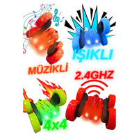 Uzaktan Kumandalı Işıklı Şarjlı Akrobat Araba 2.4 GHz Müzikli Demo - Terapio