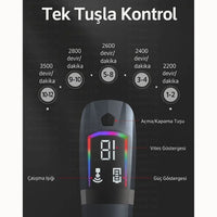Terapio Titreşimli Masaj Tabancası - Çok Başlıklı Şarjlı Sporcu Kas Gevşetme Aleti