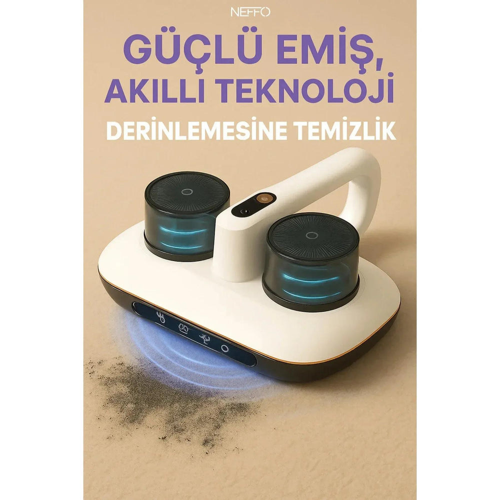 Terapio Akıllı UV Süpürge - Yatak Halı Koltuk Temizliği Sessiz Güçlü Emiş