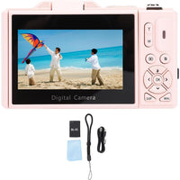 Terapio 5K Dijital Kamera 75MP HD Retro Otomatik Odaklama 18X Zoom Pembe - Anti Shake