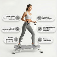 Slider Evde Kaykay Spor Aleti - Dijital Ekranlı 6 Fonksiyonlu Fitness Board Terapio