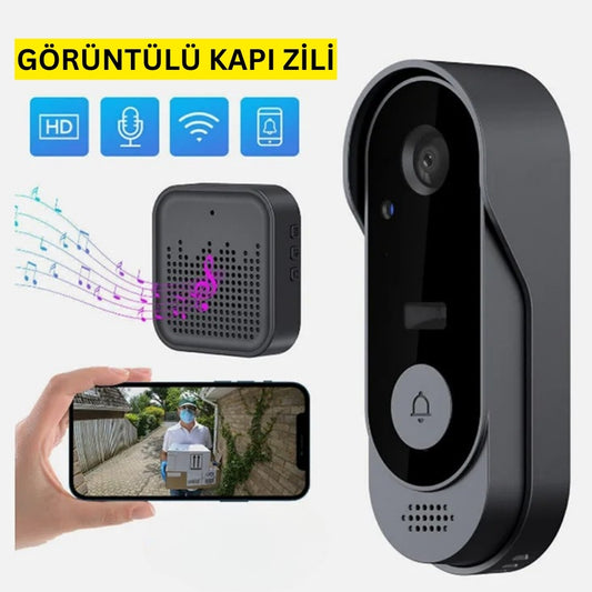 Terapio Kablosuz HD Video Kapı Zili - Geniş Açılı WiFi Akıllı Ev Güvenlik Kamerası