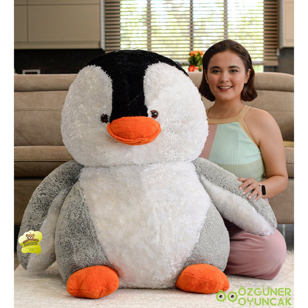 120 cm Dev Boy Hollywood Penguen Peluş Oyuncak - Terapio Yumuşak Sarılmalık Oyuncak