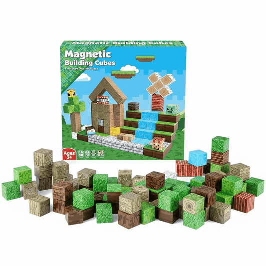 Rorotoys 100 Parça Manyetik Bloklar - Nehir Orman Temalı Eğitici İnşaat Oyuncağı