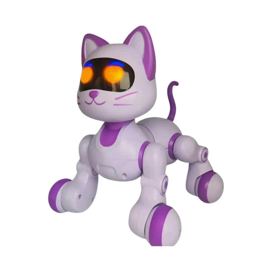 Sevimli Kedi Robot Oyuncak - El Sensörlü Uzaktan Kumandalı Işıklı Müzikli Şarjlı