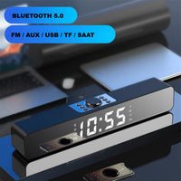 TriLine Bluetooth Hoparlör LED Ekran FM Çalar Saat Sıcaklık Göstergeli Ses Çubuğu