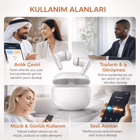135 Dil Çeviri Özellikli Bluetooth 6.0 Kulaklık - ENC ANC Gürültü Engelleme TWS Stereo