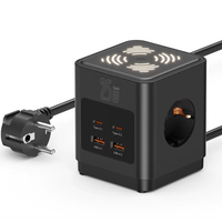 3lü Akım Korumalı Priz Gece Lambalı 25W USB Type-C Çıkışlı Yüksek Gerilim Koruması