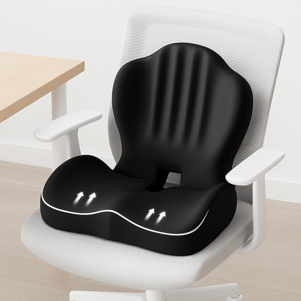 Ergonomik Bel Destek Minderi - Kaymaz Tabanlı Ofis ve Araba Koltuğu Yastığı | Terapio