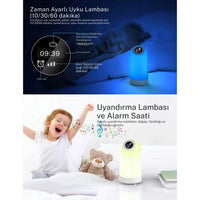 Bluetooth Hoparlörlü Gece Lambası 7in1 Alarm Saati FM Radyo RGB Işık Dokunmatik Kontrol