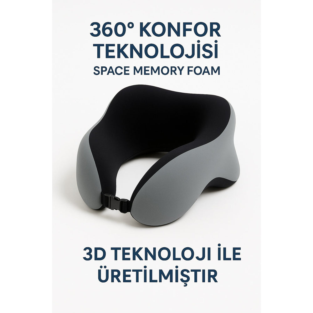 Terapio Space Memory Foam Ortopedik Boyun Yastığı - Seyahat ve Ofis İçin Rahat Uyku
