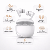 135 Dil Çeviri Özellikli Bluetooth 6.0 Kulaklık - ENC ANC Gürültü Engelleme TWS Stereo