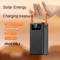 Taşınabilir Powerbank 80000mAh Güneş Enerjili Fenerli - Kamp Şarj Cihazı Terapio