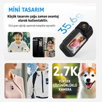 Robeve Mini Aksiyon Kamera 2.7K Ultra HD 180° Döner Lens WiFi Bağlantılı Taşınabilir Kamera
