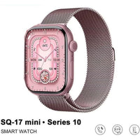 SQ-17 Mini Akıllı Saat 3 Kordonlu 38mm Watch 10 Series - Pembe Kadın Saati Terapio