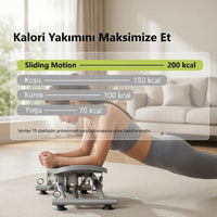 Slider Evde Kaykay Spor Aleti - Dijital Ekranlı 6 Fonksiyonlu Fitness Board Terapio