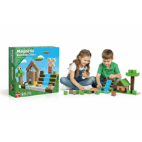 Rorotoys 100 Parça Manyetik Bloklar - Nehir Orman Temalı Eğitici İnşaat Oyuncağı