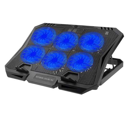 Terapio 6 Fanlı RGB Notebook Soğutucu - Ayarlanabilir Gaming Laptop Fanı USB Güçlü