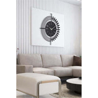 Muyika Dubai Dekoratif Metal Siyah Duvar Saati 41x41cm Sessiz Mekanizma - Modern Ev Dekor