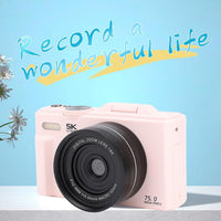Terapio 5K Dijital Kamera 75MP HD Retro Otomatik Odaklama 18X Zoom Pembe - Anti Shake