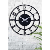 Muyika Bunnela Metal 70 Cm Siyah Duvar Saati - Modern Dekoratif Duvar Saati 70x70 Cm
