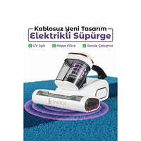 Terapio Kablosuz UV Işık HEPA Filtreli Yatak Temizleyici - Akar Karşıtı Elektrikli Süpürge